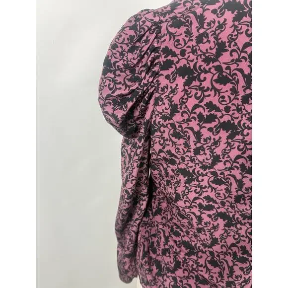 Supply&Demand Small Corporate Gothic Puff Sleeve Cotteque Blouse Emo Business - Picture 3 of 9